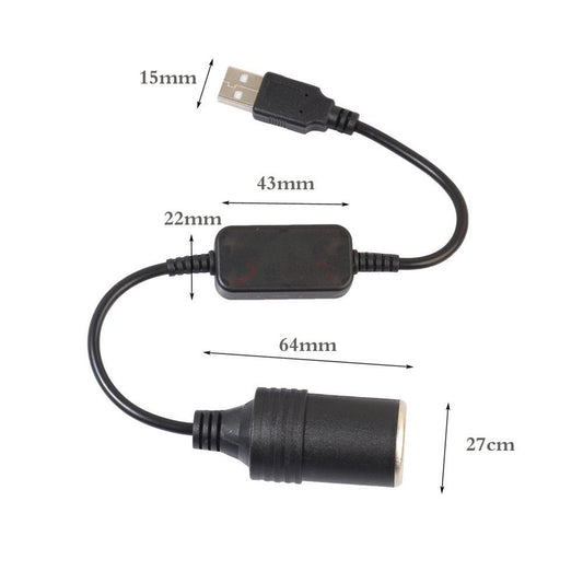 USB A to Socket outlet (cigarette lighter) - CleverElly